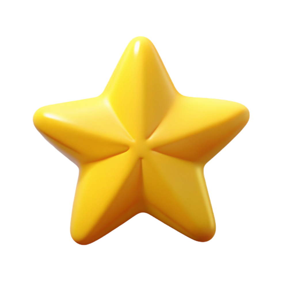 glorious classic Star-shaped character with five points. Symmetrical, yellow flat color with Scalable Design. precision png