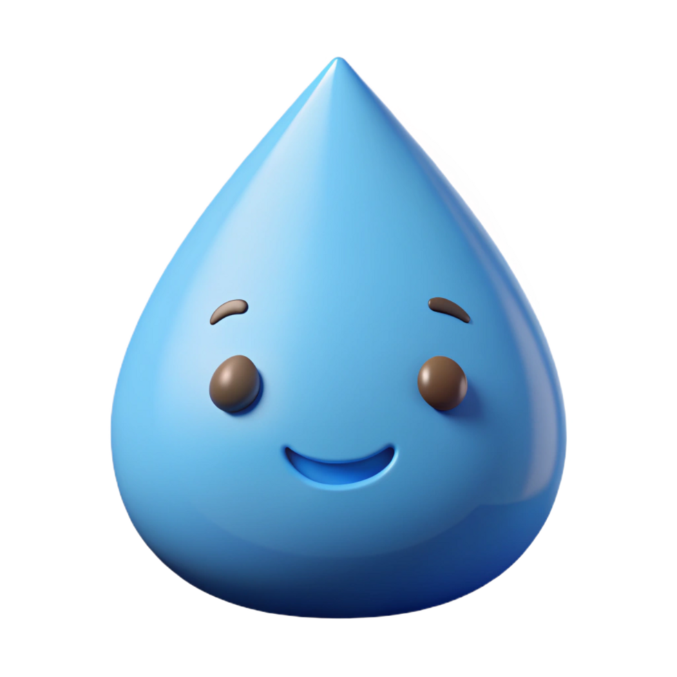 romantic exquisite Raindrop character with a rounded bottom. Clean lines, light blue flat color with Scalable Design. genuine png