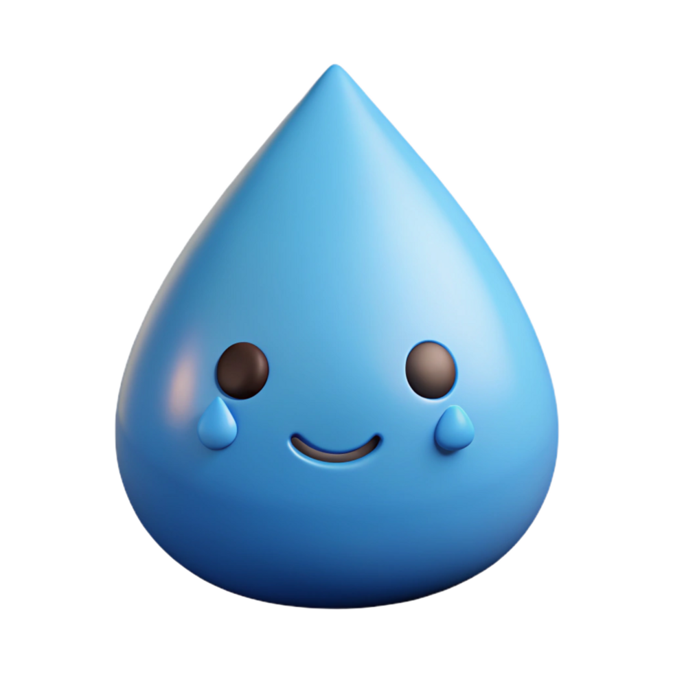 extraordinary abstract Raindrop character with a rounded bottom. Clean lines, light blue flat color with Scalable Design. high quality png