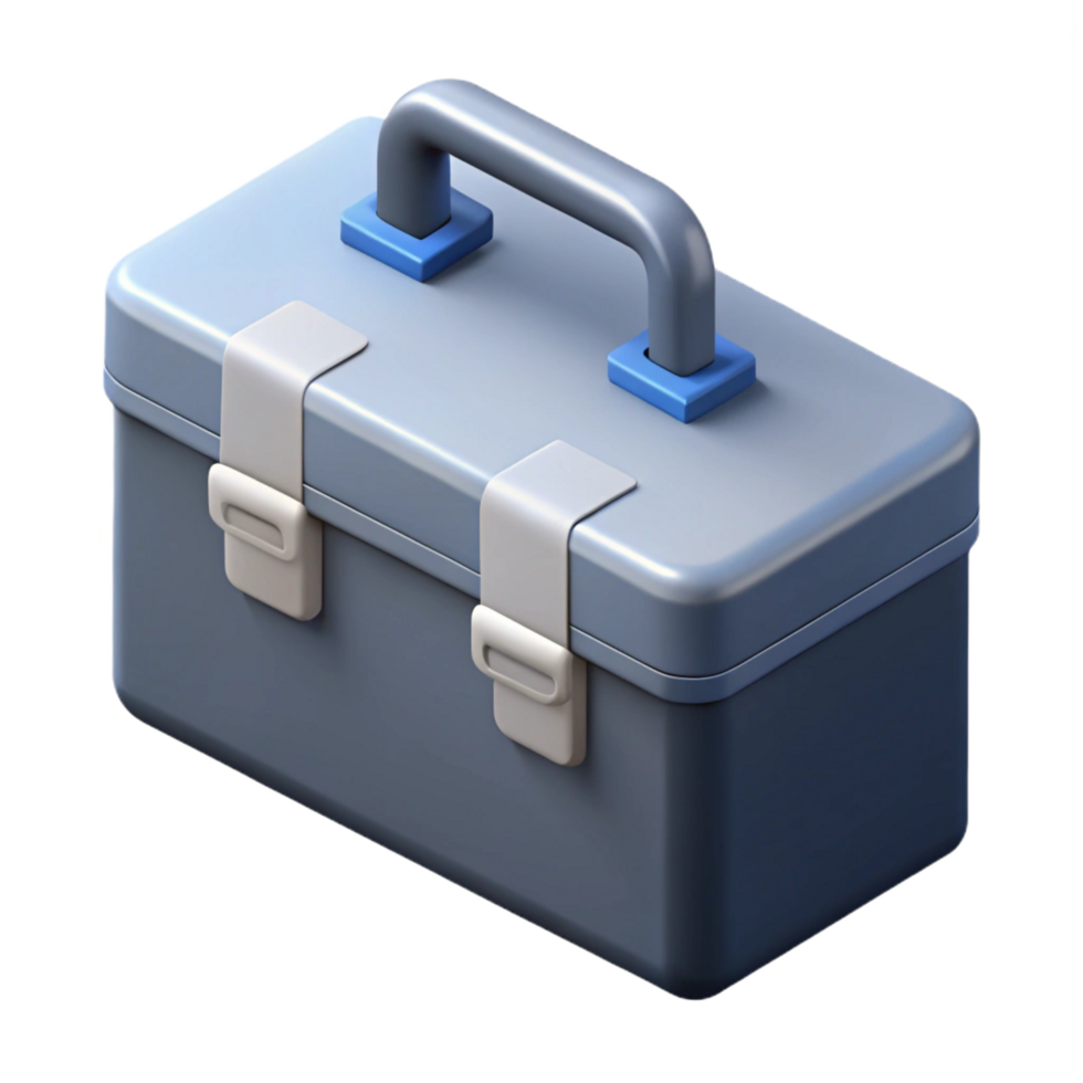 serene remarkable Crisp edges isometric toolbox, grey, minimal with Scalable Design. png