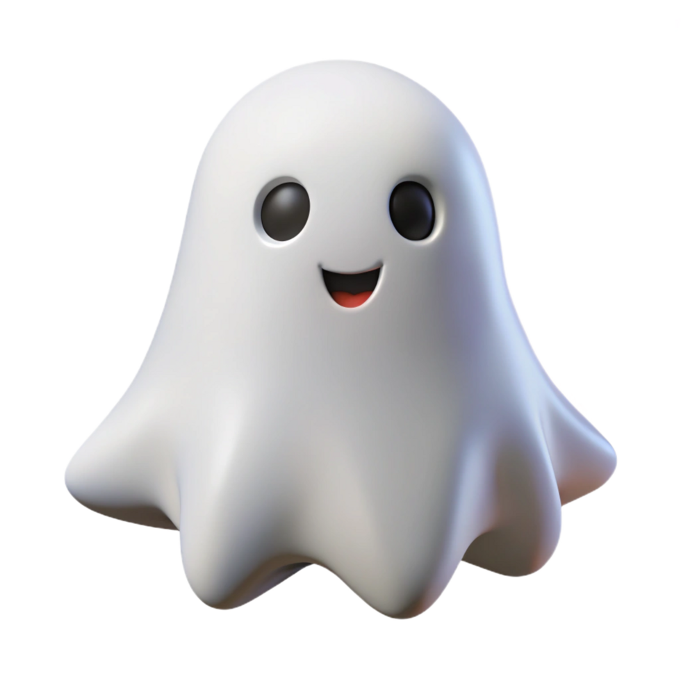 linda costeiro fantasma personagem com uma simples, fluindo forma. fresco arestas, branco plano cor com escalável Projeto. original png