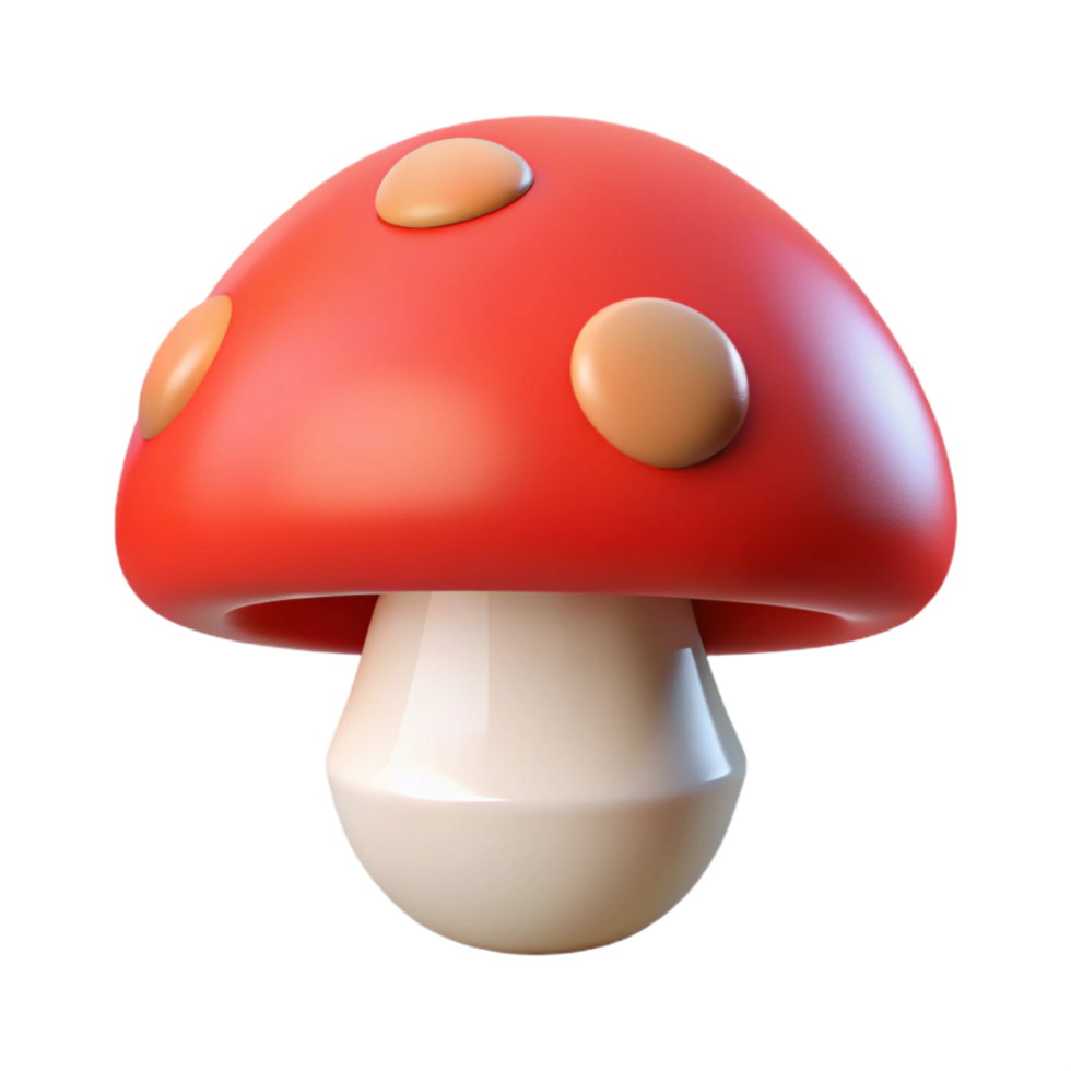 alluring traditional Minimalist mushroom with a rounded cap. Flat red, clean lines with Scalable Design. artisan png
