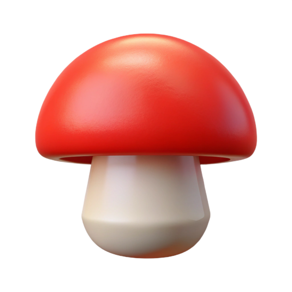 wonderful notable Minimalist mushroom with a rounded cap. Flat red, clean lines with Scalable Design. png