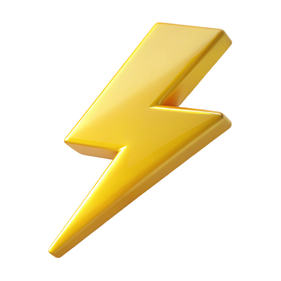 sumptuous surreal Flat color lightning bolt with sharp zigzags. Yellow, with Scalable Design. fine detail png