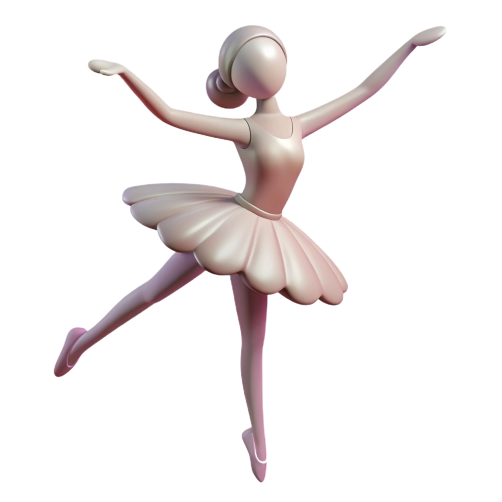 dynamic pristine Silhouette of a dancing ballerina. Scalable, crisp edges, flat color with Scalable Design. studio quality png