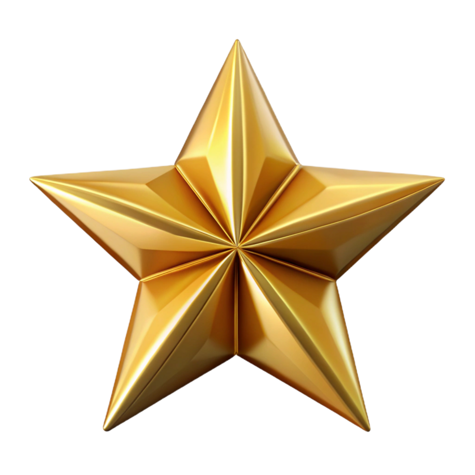 impressive organic Crisp edges star with five points. Gold, symmetrical design with Scalable Design. flawless png