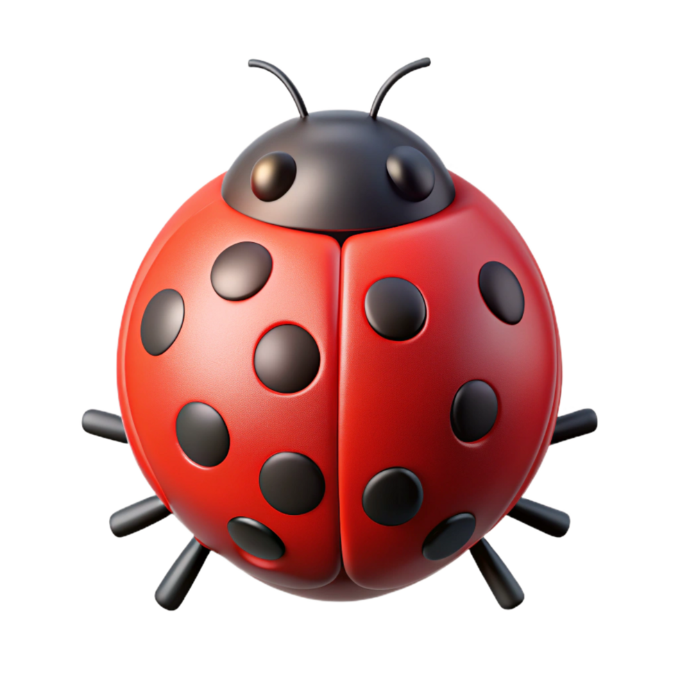 dramatic notable Circular ladybug with black spots. Red, flat color design with Scalable Design. png