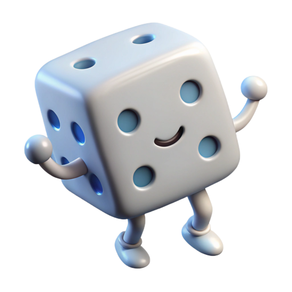 exquisite romantic organic Square dice character with dots. White, clean lines with Scalable Design. expertly shot png