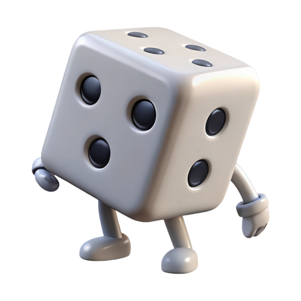 pristine remarkable Square dice character with dots. White, clean lines with Scalable Design. png
