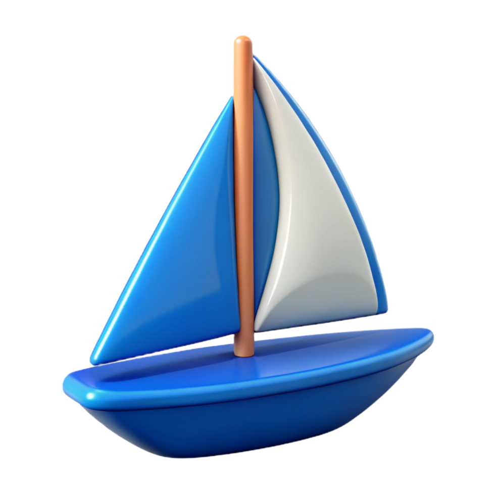 dramatic sumptuous Triangular sailboat with a mast. Blue, crisp edges with Scalable Design. precision png