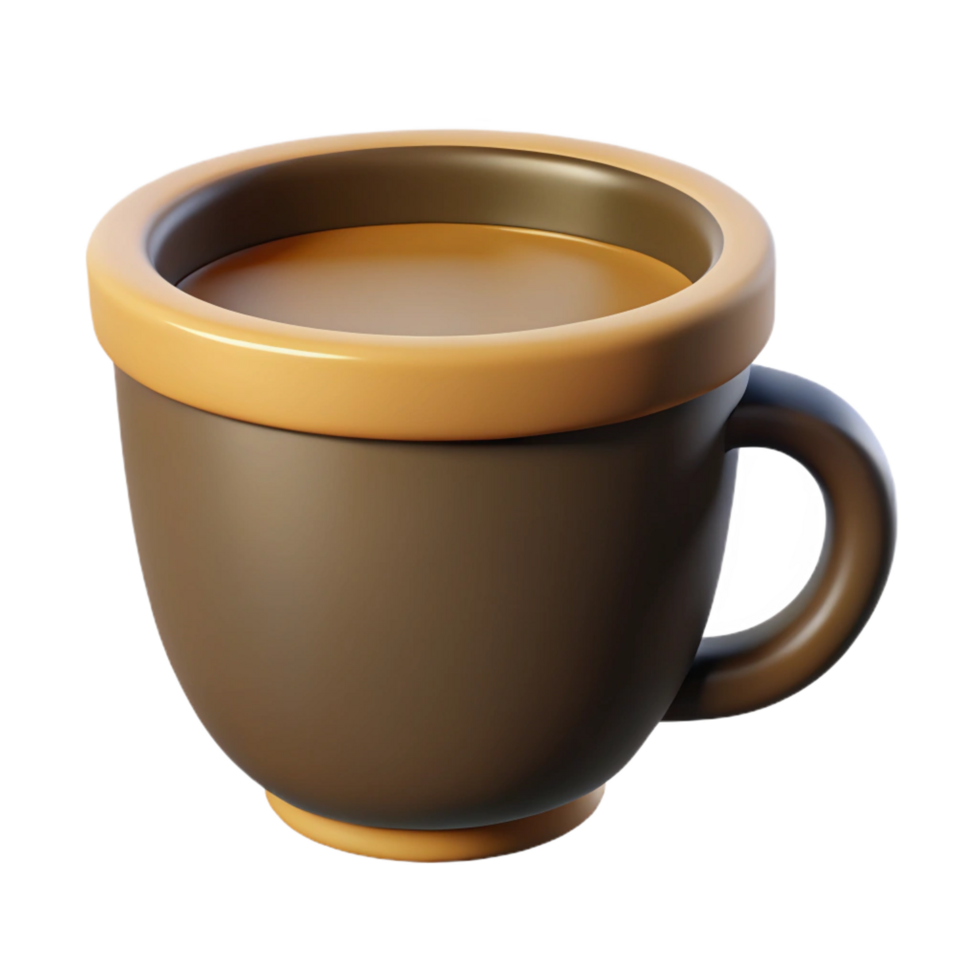 wonderful peaceful surreal Minimal silhouette of a coffee cup. Crisp edges, single-weight stroke, flat color with Scalable Design. high quality png