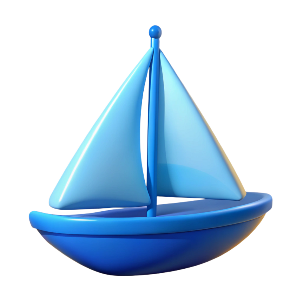 impressive memorable Triangular sailboat with a mast. Blue, crisp edges with Scalable Design. png