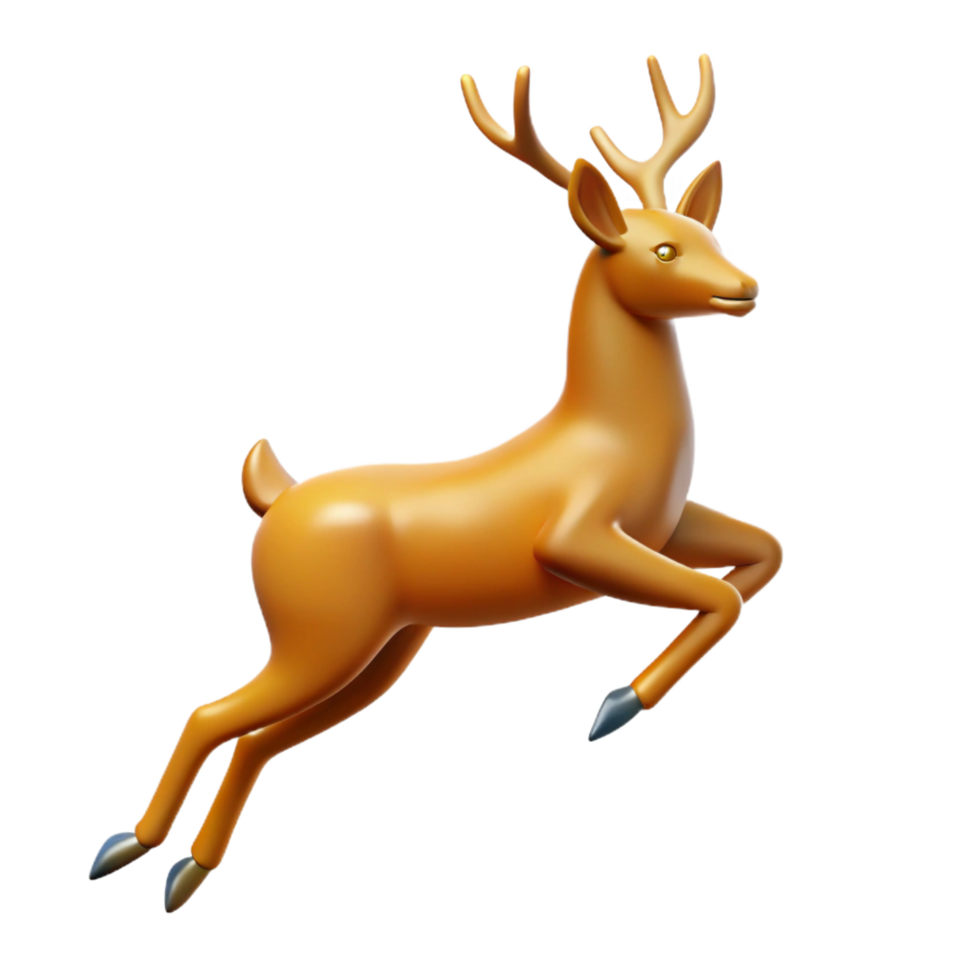 romantic spectacular Silhouette of a jumping deer. Clean lines, flat color, with Scalable Design. fine detail png