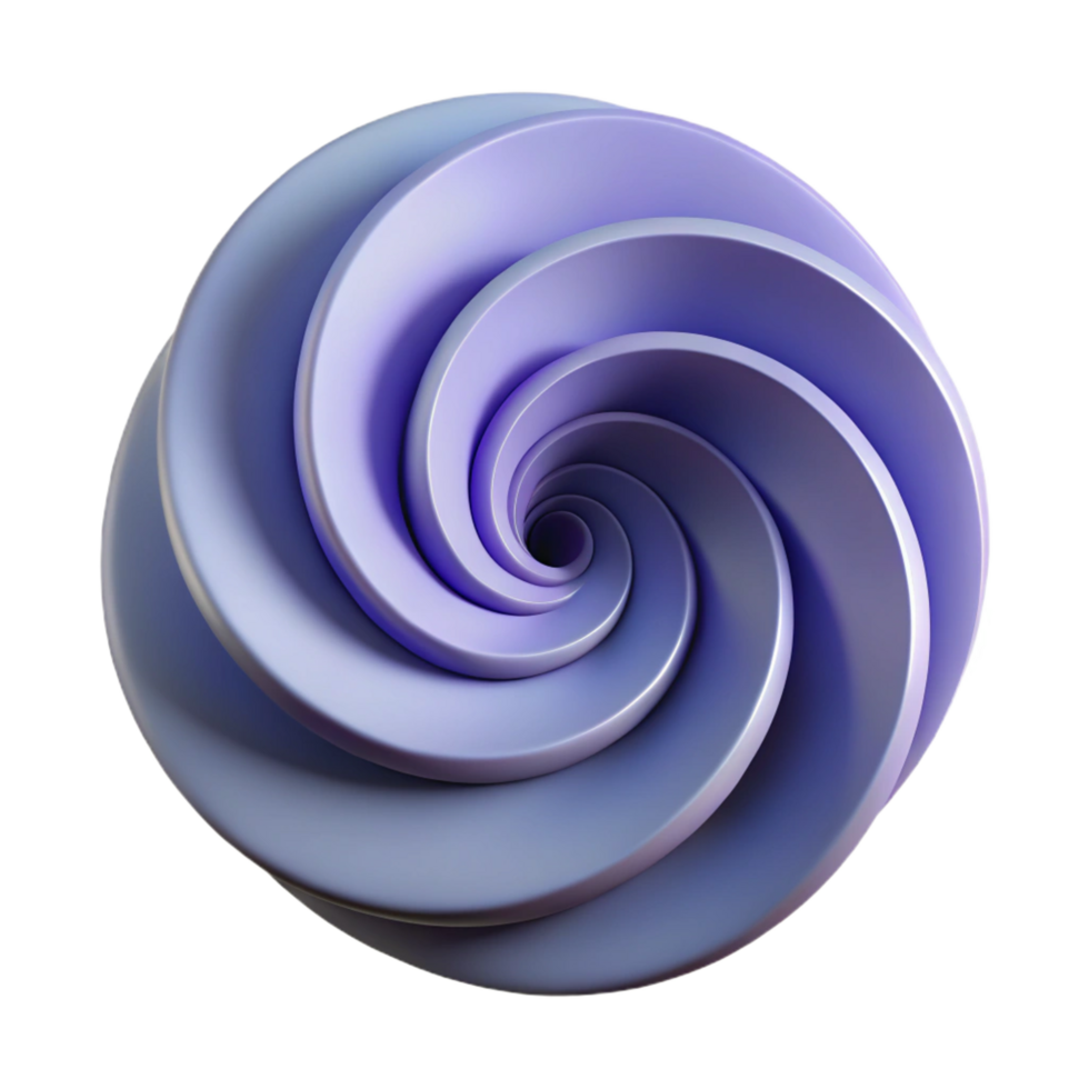 striking tropical Geometric silhouette of a spiral. Scalable, clean lines, flat color with Scalable Design. studio quality png