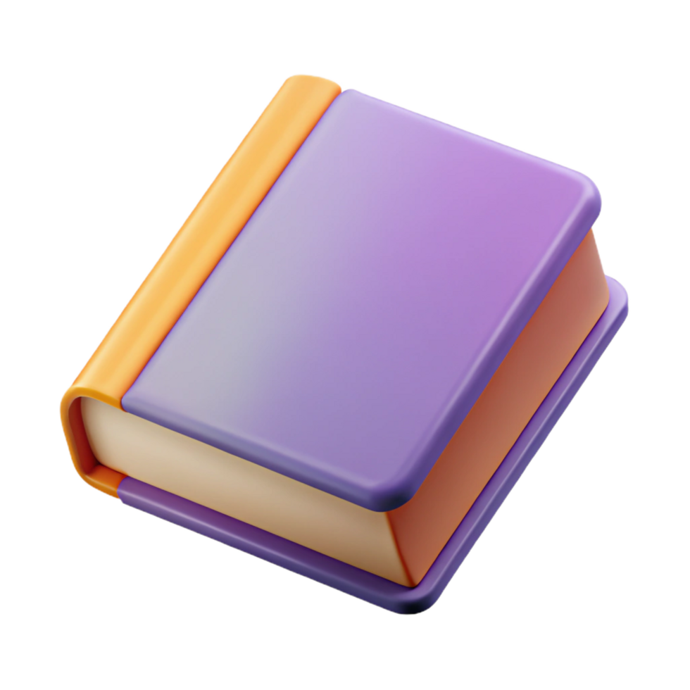 vibrant bold minimalist Flat color, geometric representation of a book. Crisp edges, with Scalable Design. fine detail png