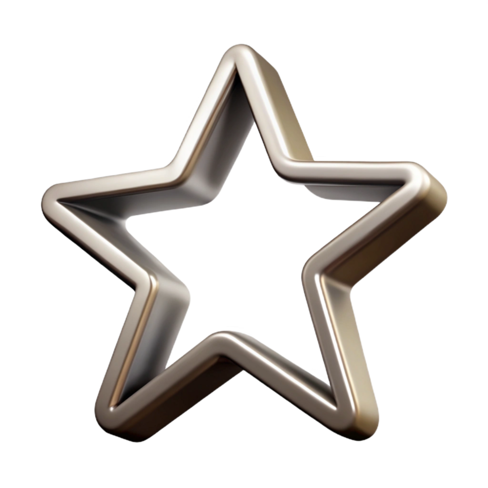 acclaimed traditional Single weight stroke outline of a stylized star. Crisp edges, minimal design with Scalable Design. expertly shot png