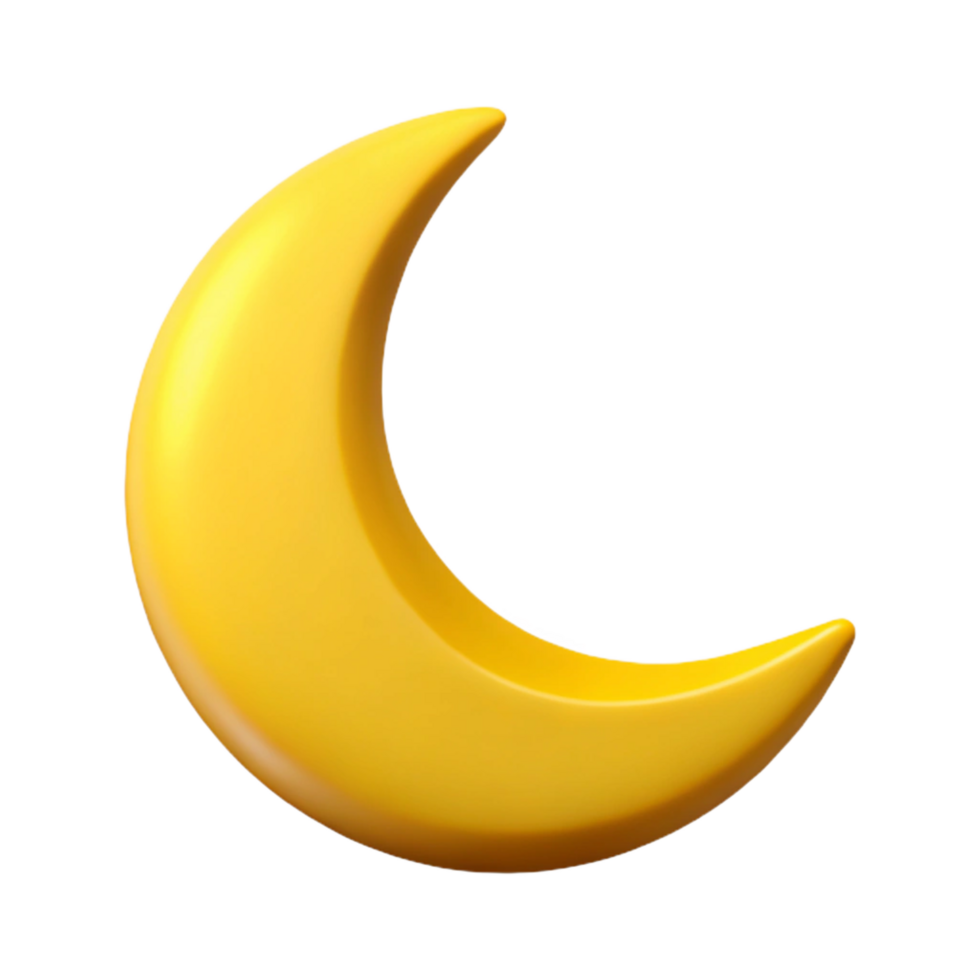 intense fascinating Scalable, minimal design of a crescent moon. Flat yellow. Clean lines with Scalable Design. crisp png