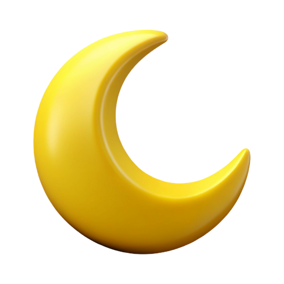 vibrant exceptional Scalable, minimal design of a crescent moon. Flat yellow. Clean lines with Scalable Design. png
