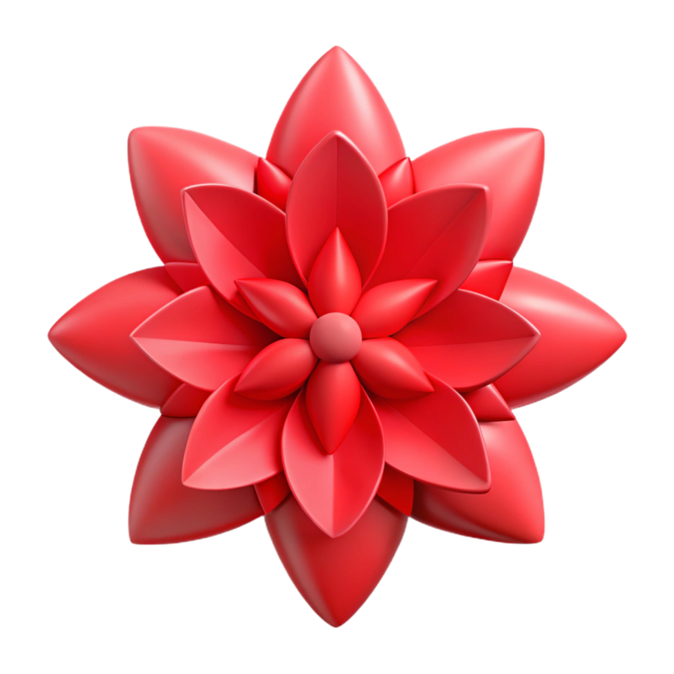 passionate captivating Symmetrical flower with sharp edges. Flat red. Minimal design with Scalable Design. luxury png