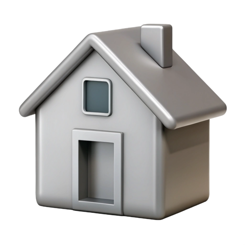 stunning retro Crisp edges outline a simple house. Flat grey. Single-weight stroke with Scalable Design. studio quality png