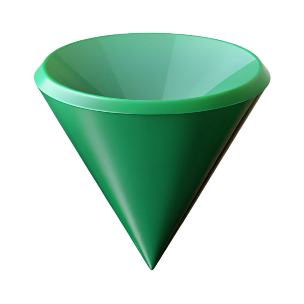 spectacular calm geometric Scalable geometric cone, crisp edges, flat emerald green with Scalable Design. exclusive png