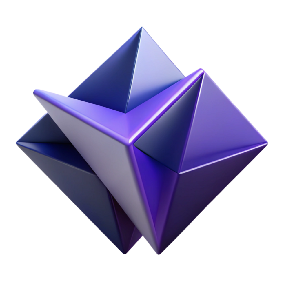 glorious distinguished Overlapping triangular prisms, clean lines, flat violet and indigo with Scalable Design. png