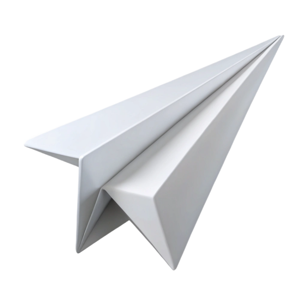 hypnotic unforgettable Minimal design of a paper airplane. Crisp edges. Flat white. with Scalable Design. png