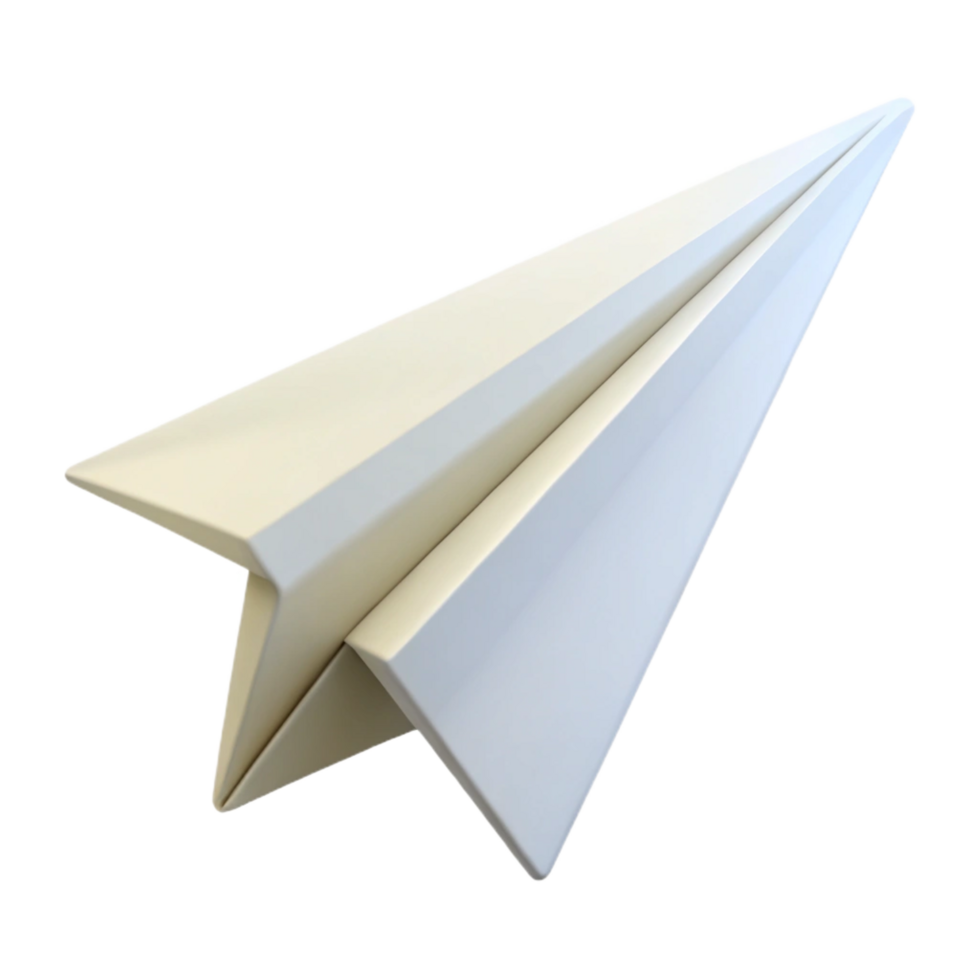 rare urban Minimal design of a paper airplane. Crisp edges. Flat white. with Scalable Design. flawless png