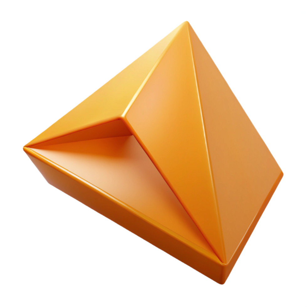 fascinating industrial Geometric triangle with sharp edges. Flat orange. Minimal design with Scalable Design. sharp png