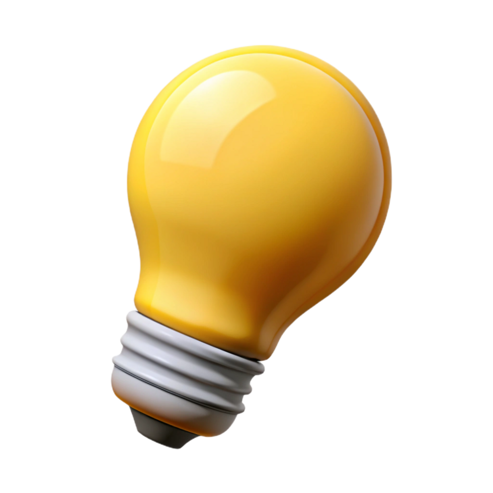 harmonious radiant Crisp edges define a simple lightbulb. Flat yellow. Single-weight stroke with Scalable Design. perfect clarity png