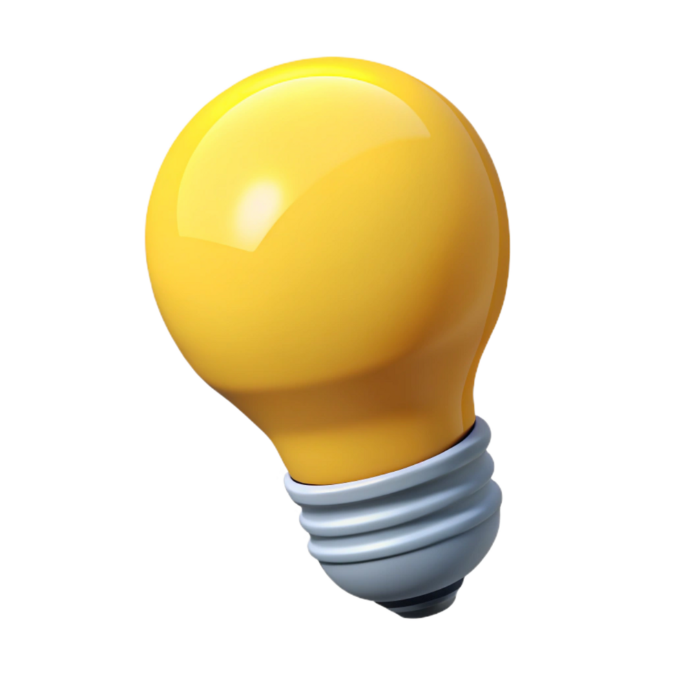 pristine rare Crisp edges define a simple lightbulb. Flat yellow. Single-weight stroke with Scalable Design. png