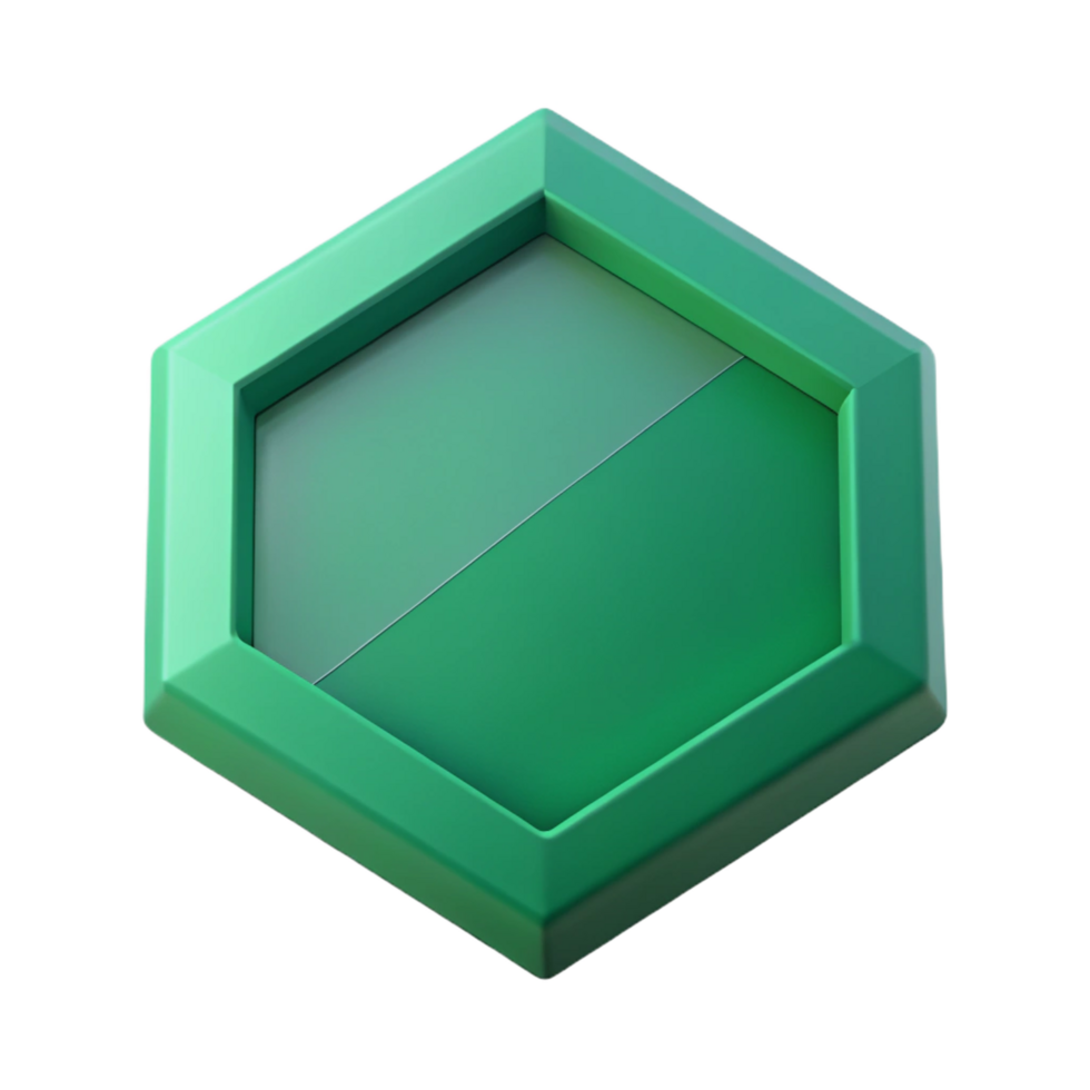 alluring nordic Geometric hexagon with sharp edges. Flat green. Minimal design with Scalable Design. artisan png