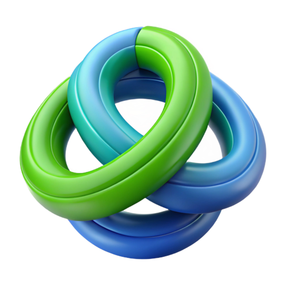 timeless traditional Interlocking curved lines, crisp edges, flat blue and green with Scalable Design. ultra HD png