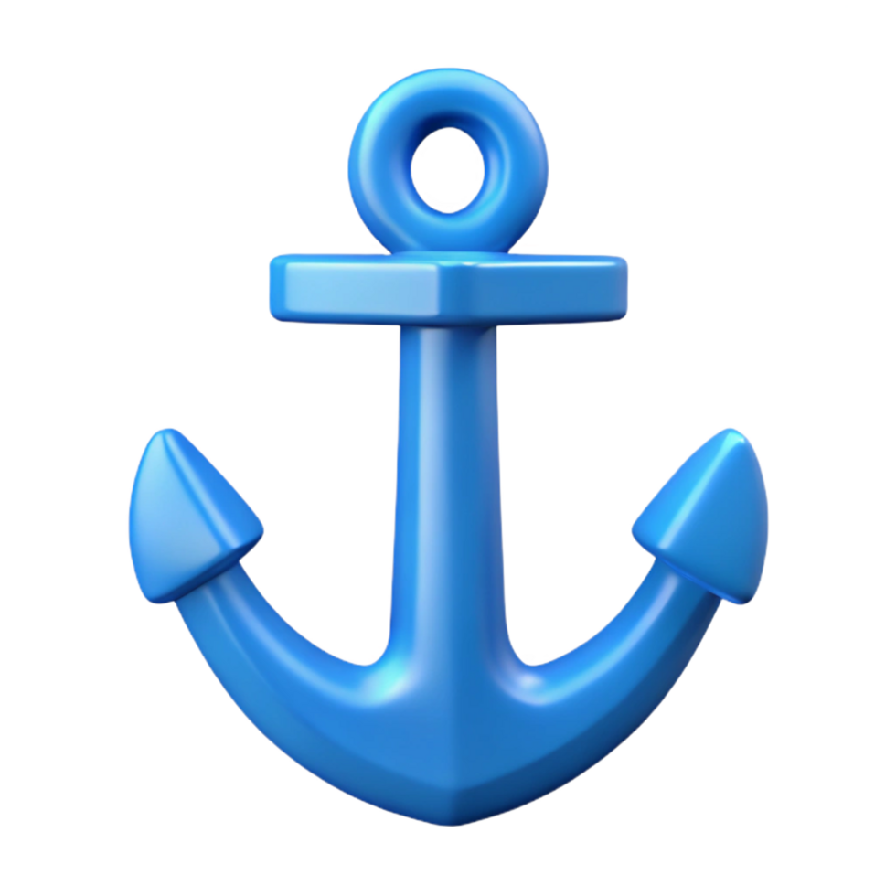 mesmerizing artistic Crisp edges define a simple anchor. Flat blue. Single-weight stroke with Scalable Design. 4K png