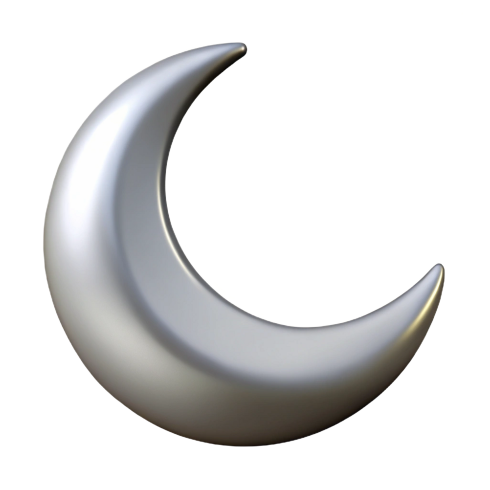 captivating mysterious bohemian Minimal symmetrical crescent moon, single-weight stroke, flat silver with Scalable Design. high resolution png