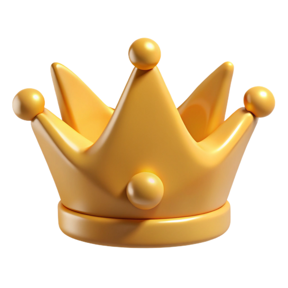 glorious traditional Minimal crown icon with clean lines. Flat gold. with Scalable Design. authentic png