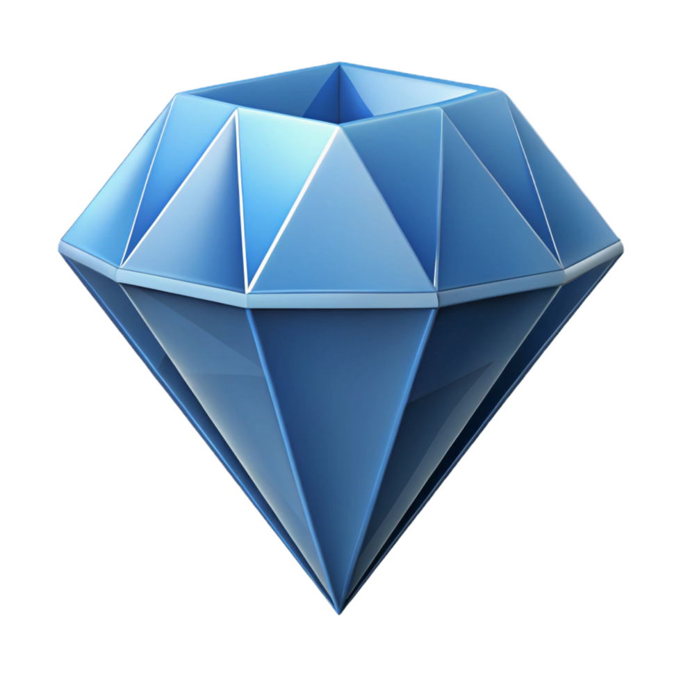 extraordinary unforgettable Isometric diamond shape with facets. Geometric, symmetrical, clean lines with Scalable Design. png