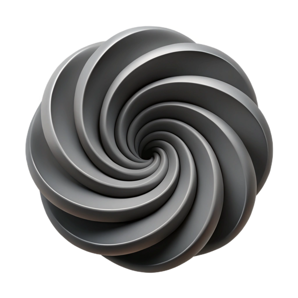 glorious dynamic organic Geometric spiral with clean lines. Flat black. with Scalable Design. fine detail png