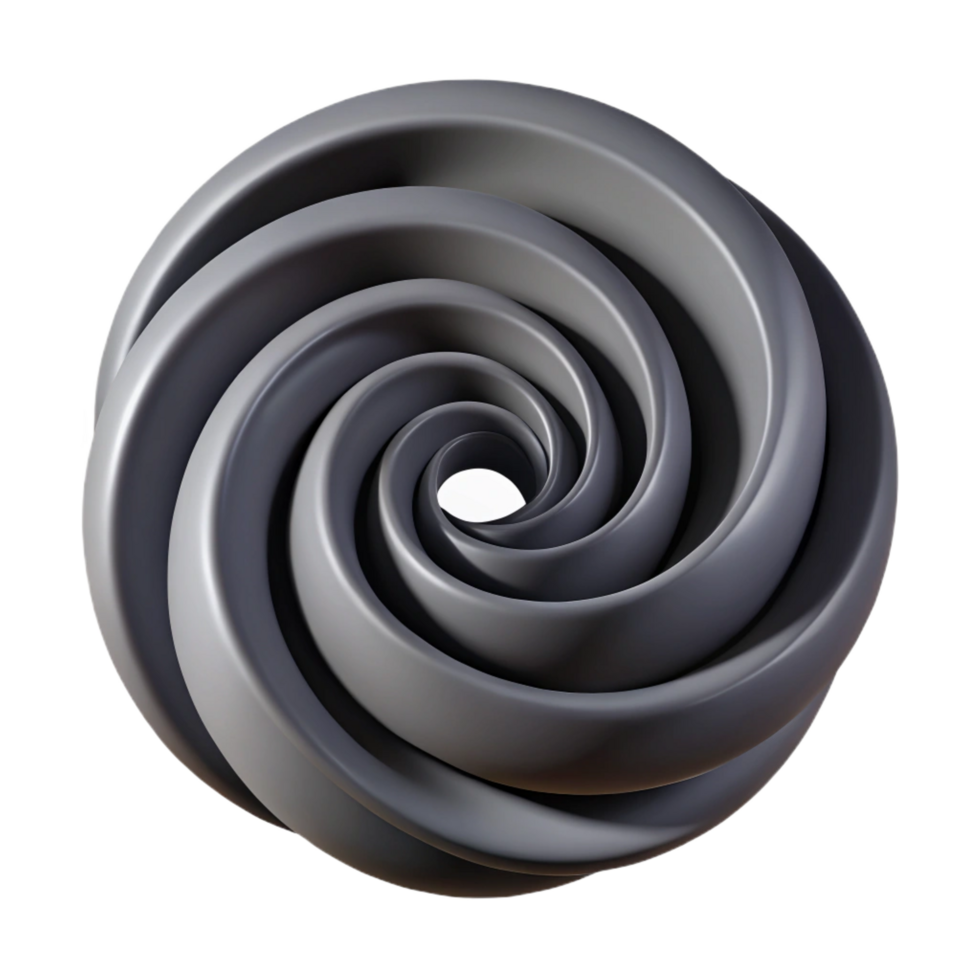 pristine unparalleled Geometric spiral with clean lines. Flat black. with Scalable Design. png