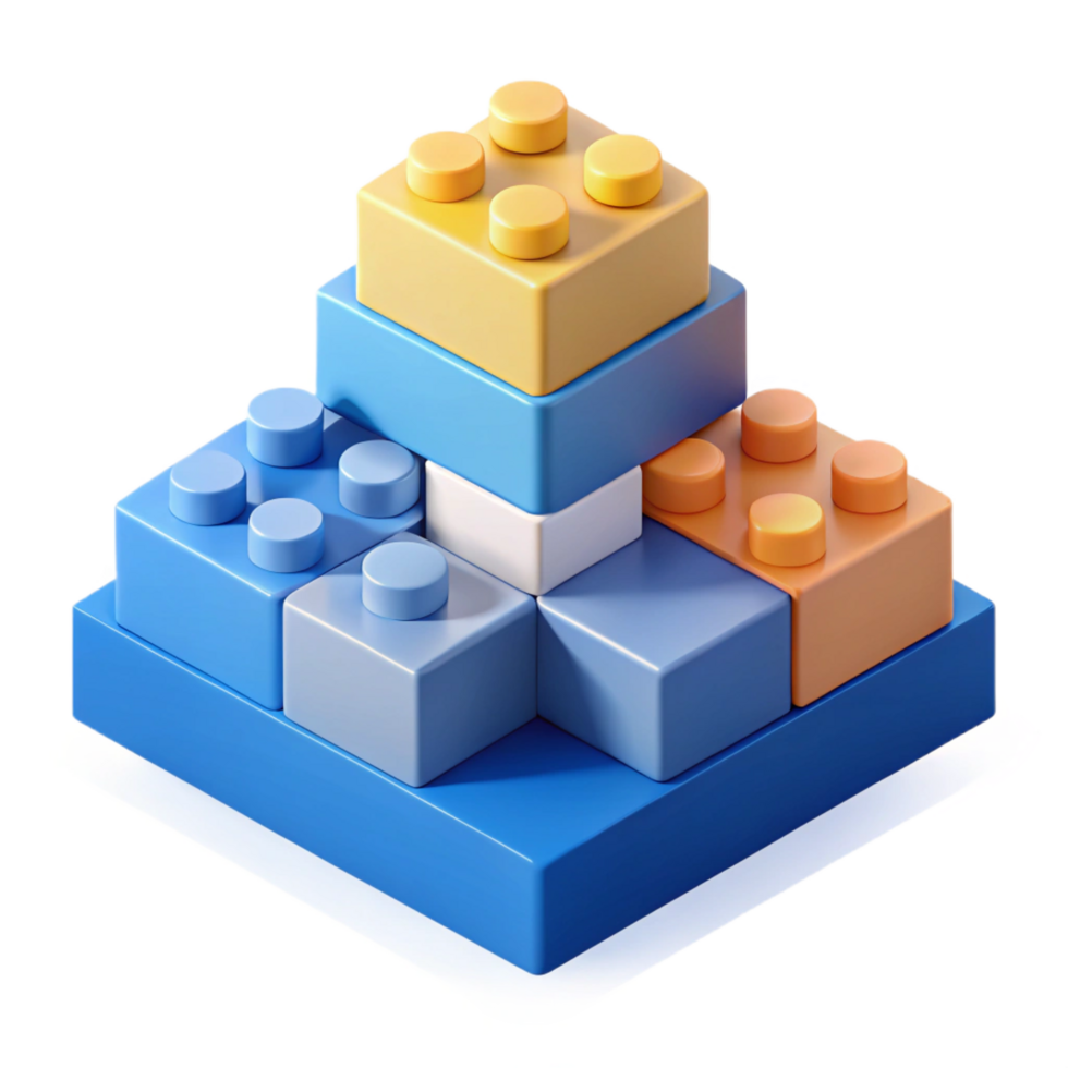 sought-after renaissance Isometric set of building blocks. Crisp edges, flat color, with Scalable Design. expertly shot png