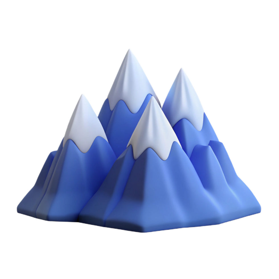 whimsical impressive Flat color mountain range with crisp edges. Minimal and with Scalable Design. high quality png