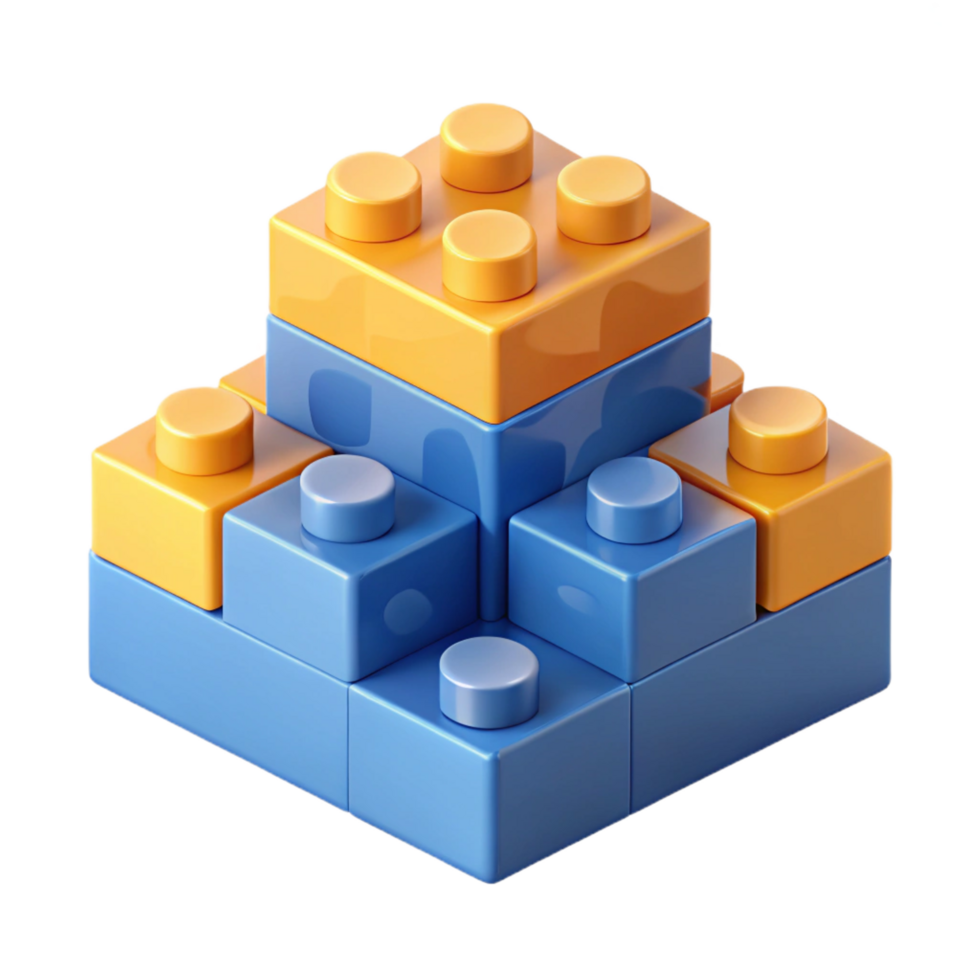 dazzling elegant Isometric set of building blocks. Crisp edges, flat color, with Scalable Design. original png