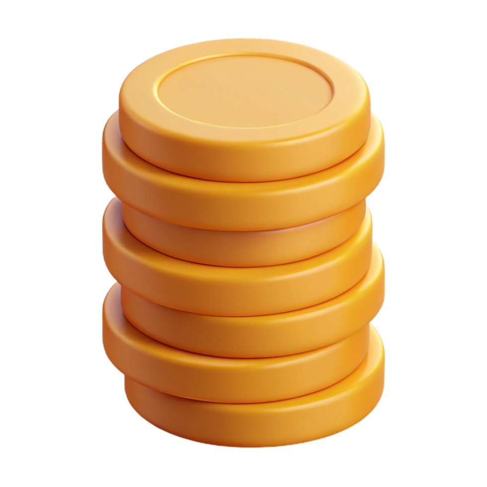 iconic renaissance Isometric stack of coins. Minimal design, single-weight stroke with Scalable Design. luxury png