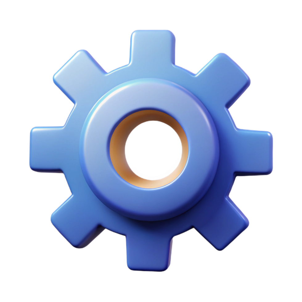 nostalgic fascinating A clean lines gear icon. Symmetrical design, scalable, flat color with Scalable Design. perfect clarity png