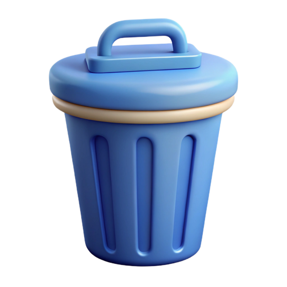 reflective captivating A minimal trash can icon. Clean lines, crisp edges, flat color with Scalable Design. detailed png