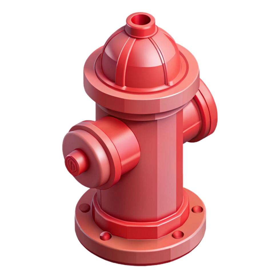 nostalgic exquisite Isometric fire hydrant. Crisp edges, flat color with Scalable Design. studio quality png
