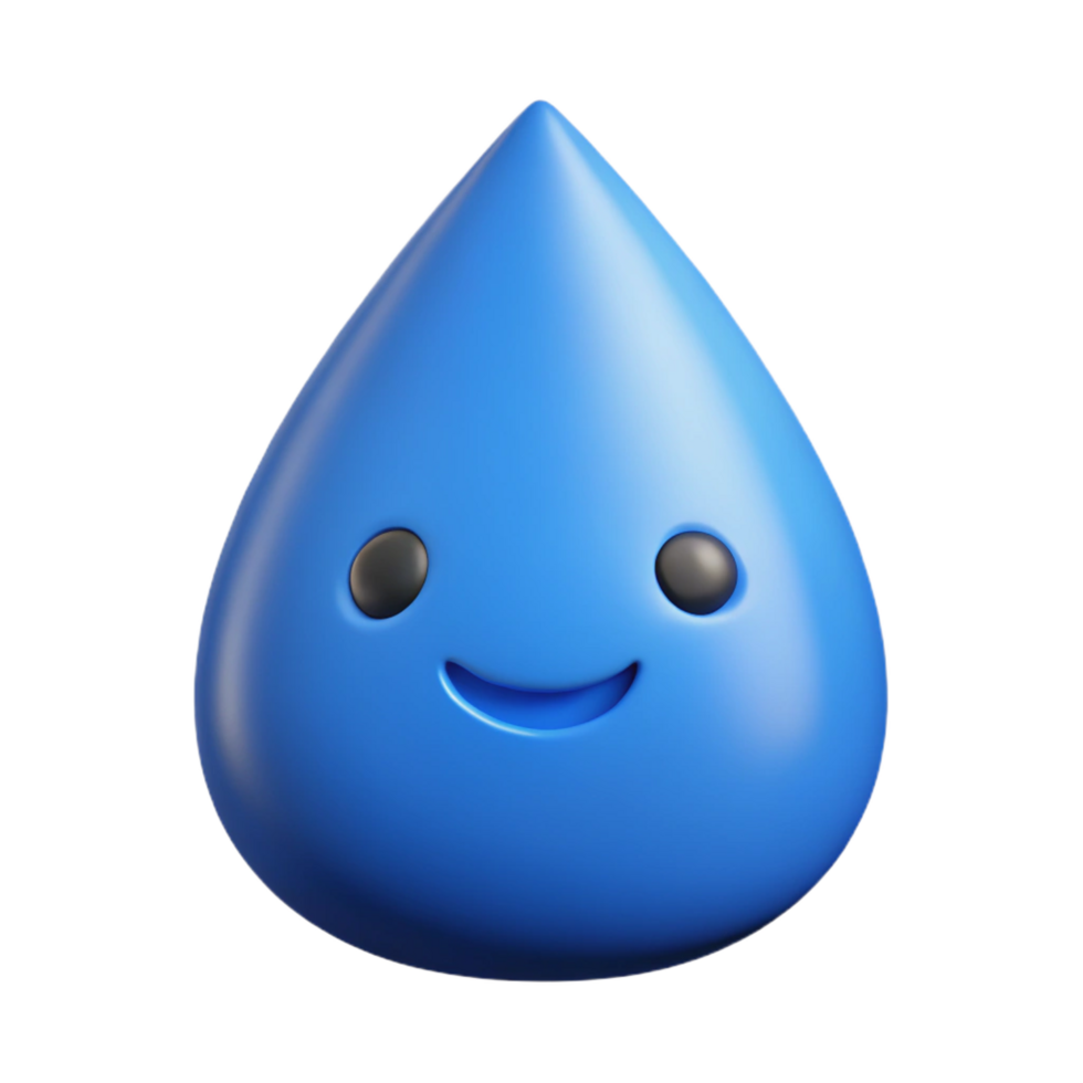 impressive distinguished Minimal teardrop character, single-weight stroke, blue with Scalable Design. png