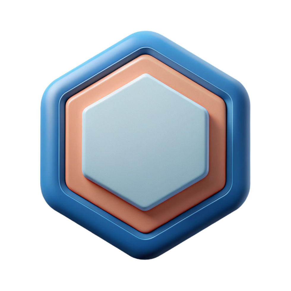 fascinante apaixonado vanguarda hexagonal crachá com uma negrito contorno. peso único AVC, plano cor, mínimo com escalável Projeto. Alto qualidade png
