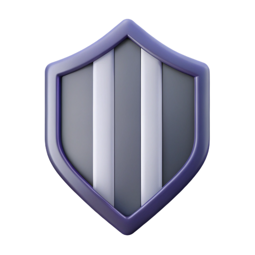 magnificent notable Shield-shaped badge with three vertical stripes. Flat color, clean lines, minimal with Scalable Design. png
