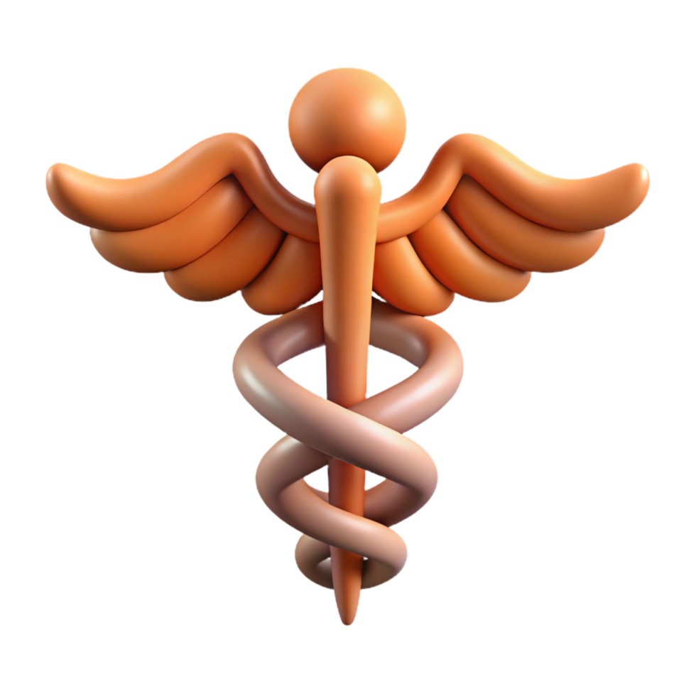 calm captivating Scalable caduceus symbol with sharp edges and a flat color design with Scalable Design. detailed png